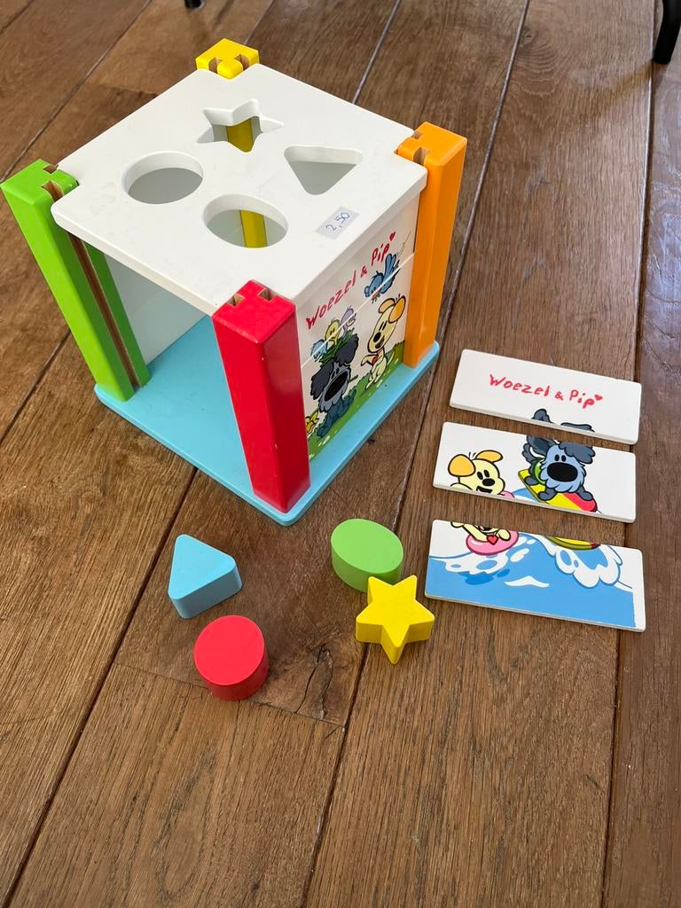 Woezel en Pip houten vormenstoof en puzzel, Ophalen of Verzenden, Zo goed als nieuw