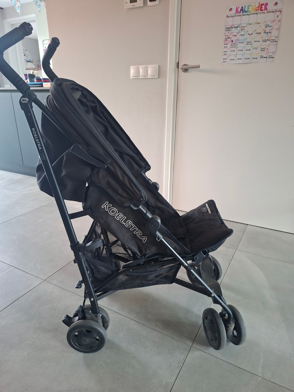 Koelstra buggy simba T4 zwart met zonnekap, Ophalen, Gebruikt, Koelstra, Verstelbare rugleuning