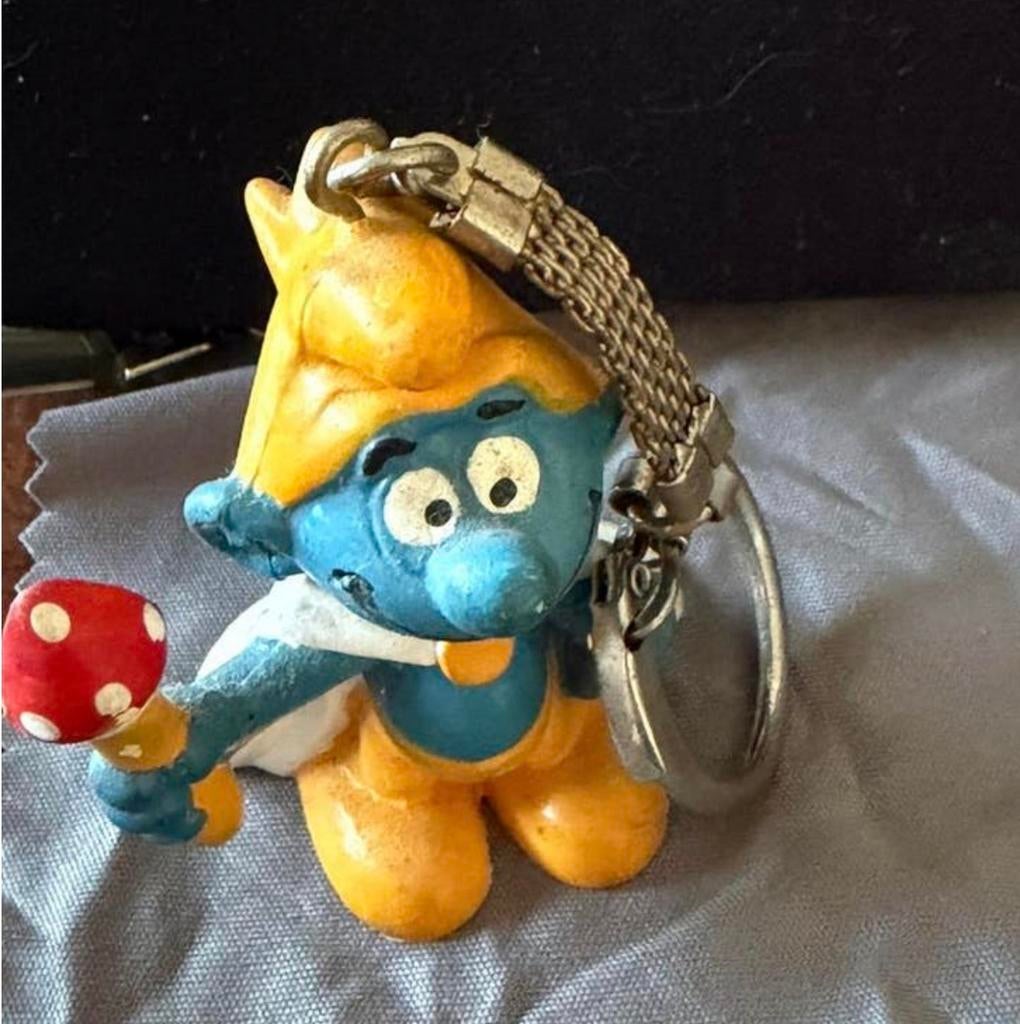 Vintage Smurf sleutelhanger -  Peyo 1973 - origineel jaren, Verzamelen, Ophalen of Verzenden, Zo goed als nieuw, Merk