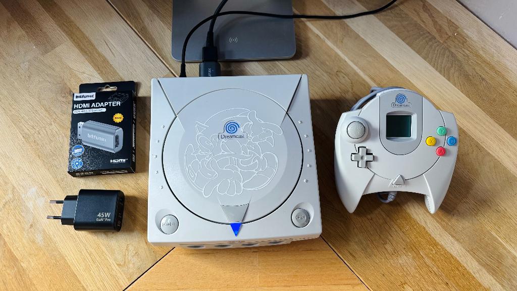 Sega Dreamcast, Controller, VMU, GDEmu, HDMI, USB-C, Met games, Refurbished, Ophalen of Verzenden, Saturn of Dreamcast