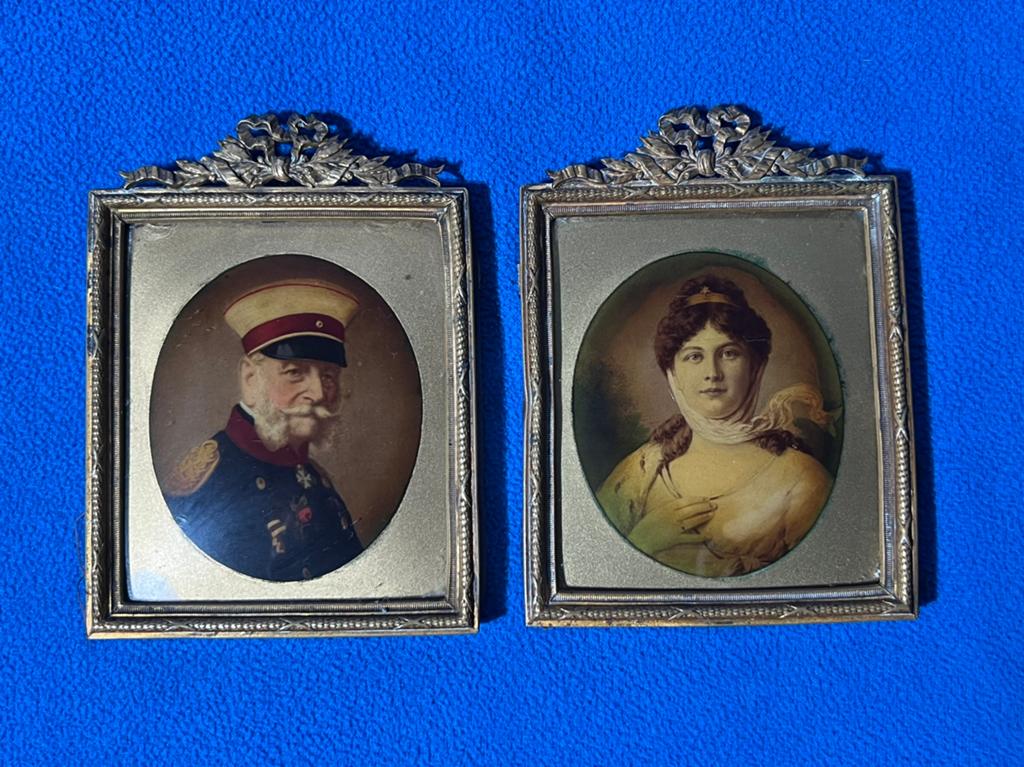 M. Ziesler schilderijen Kaiser Wilhelm I en zijn vrouw Elisa, Ophalen of Verzenden