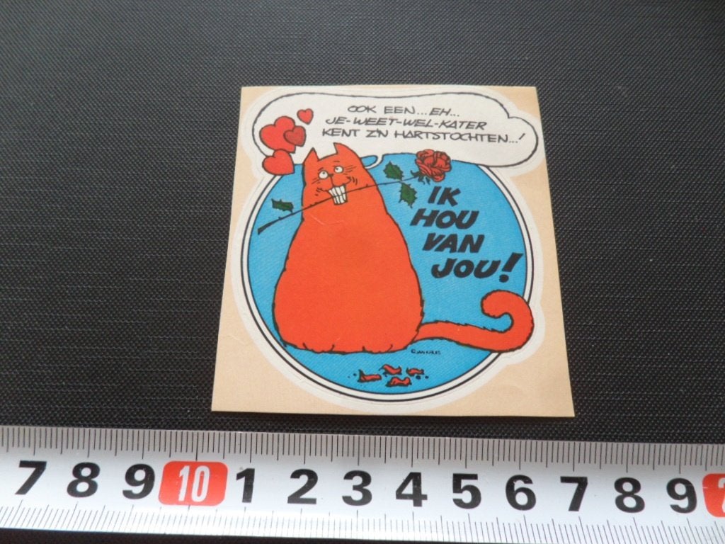 sticker strip jan jans en de kinderen rode kater hou van jou, Verzamelen, Ophalen, Zo goed als nieuw