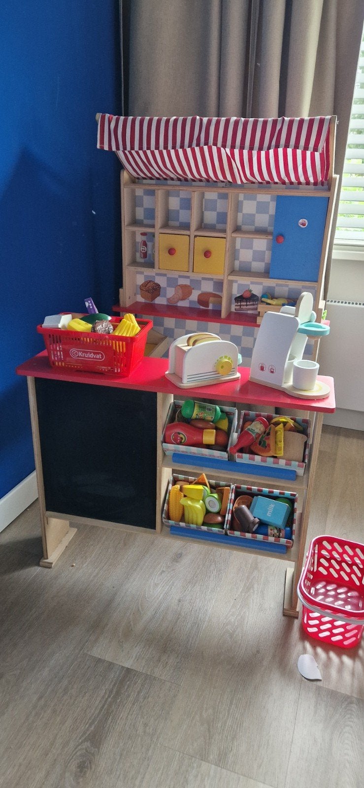 Houten Speelgoedwinkel met Accessoires, Ophalen, Zo goed als nieuw, Jongen of Meisje