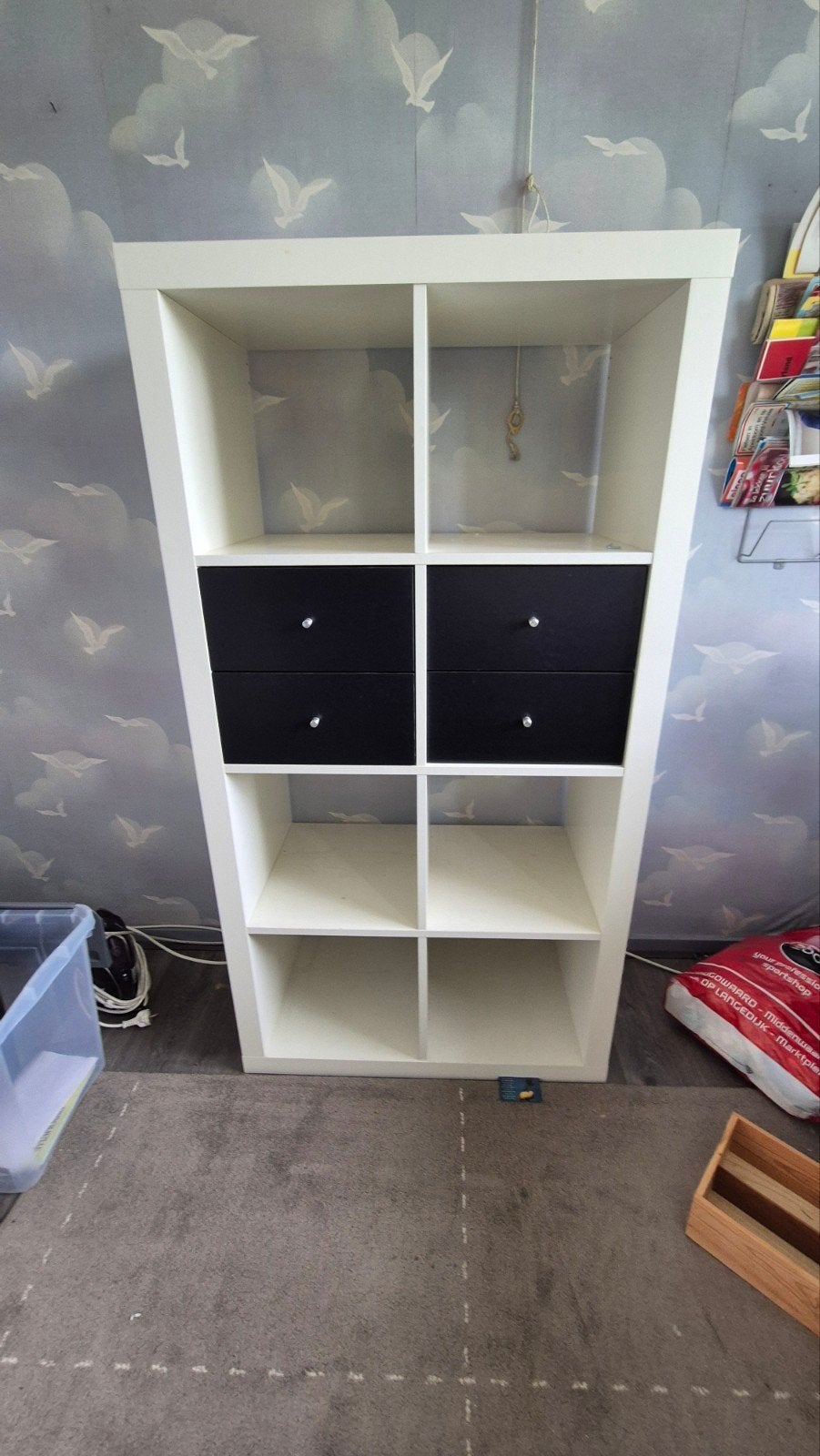 IKEA Kallax Kast met Lades - Wit, Ophalen, Met plank(en), Gebruikt, Modern, functioneel