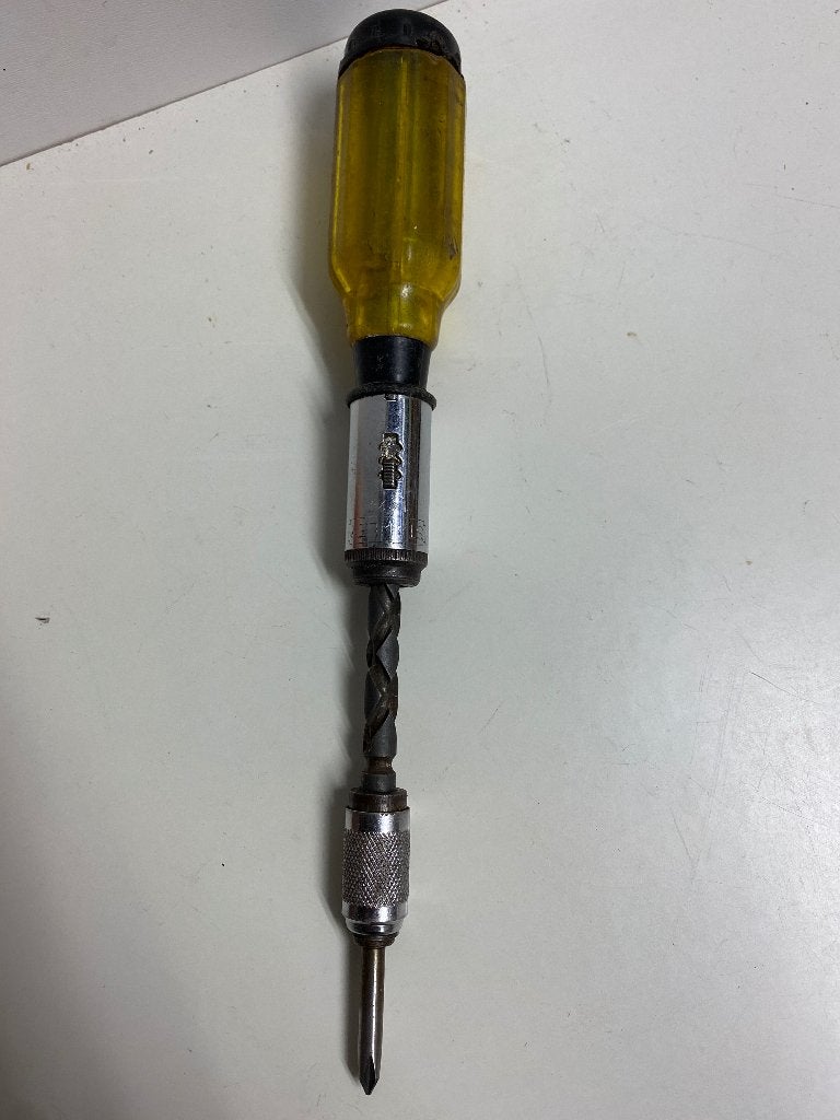 Vintage ratelschroevendraaier met spiraalmechanisme, Ophalen of Verzenden