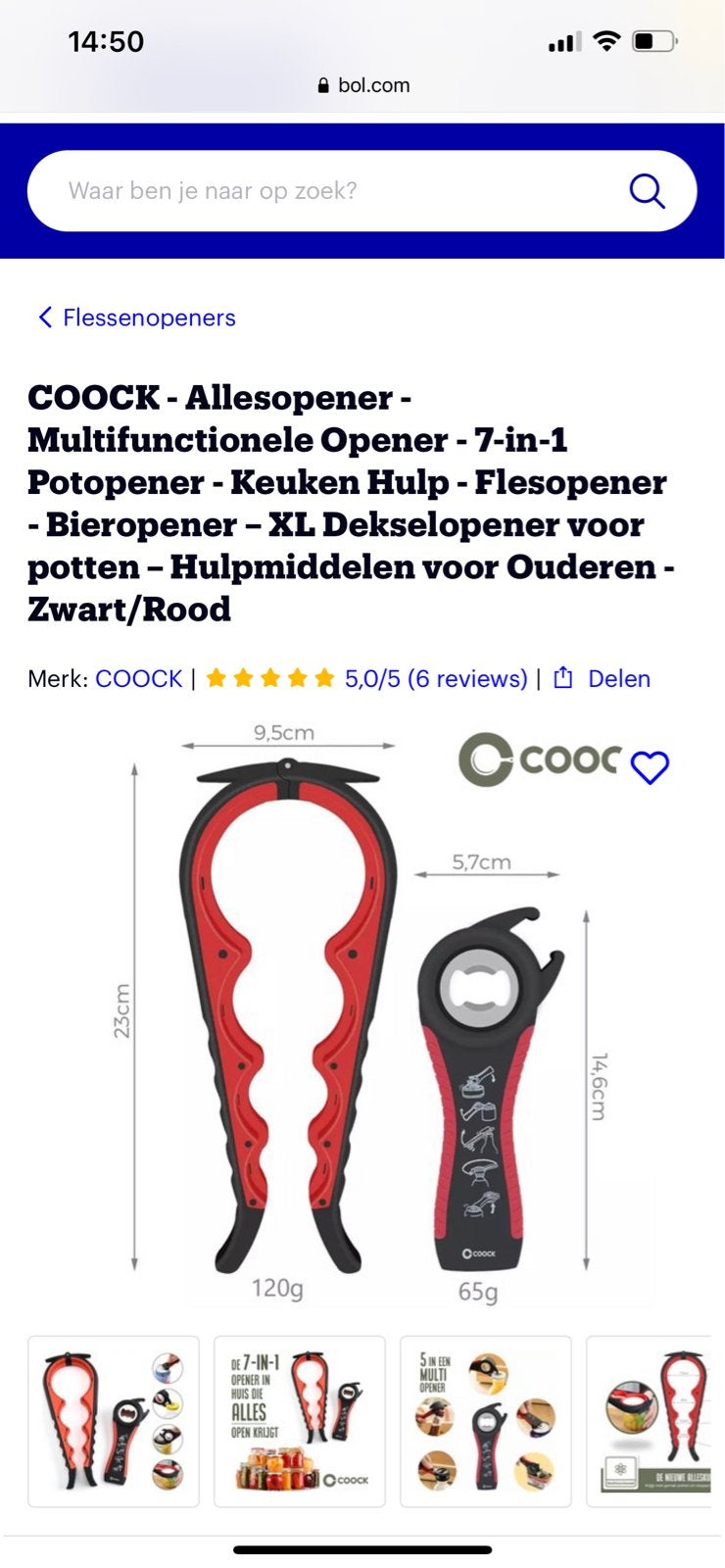 COOCK Allesopener - Multifunctionele Opener - 7-in-1 - Zwart, Overige typen, Kunststof, Nieuw, Ophalen of Verzenden