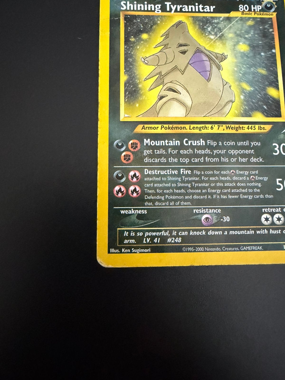Shining tyranitar, Ophalen of Verzenden, Gebruikt, Losse kaart, Foil