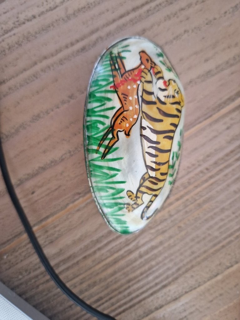 Handgeschilderd doosje met tijger, Ophalen of Verzenden