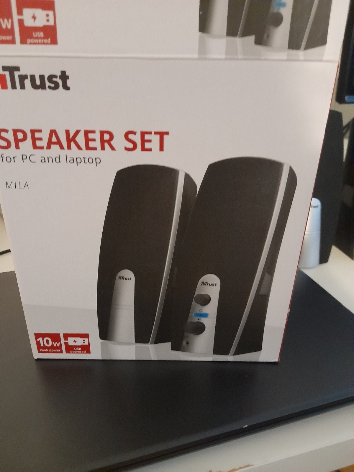 Trust Mila 2.0 Speaker Set - USB & Jack 3.5mm Aansluiting, Computers en Software, Pc speakers, Ophalen, Zo goed als nieuw, Audiokanaal 2