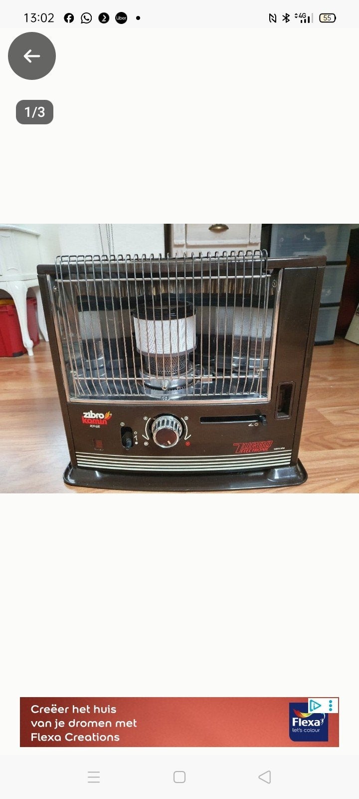 Zibro-kamin petroleumkachel - showroommodel met nieuwe kous, Ophalen of Verzenden, Zo goed als nieuw, Overige brandstoffen, Petroleumkachel
