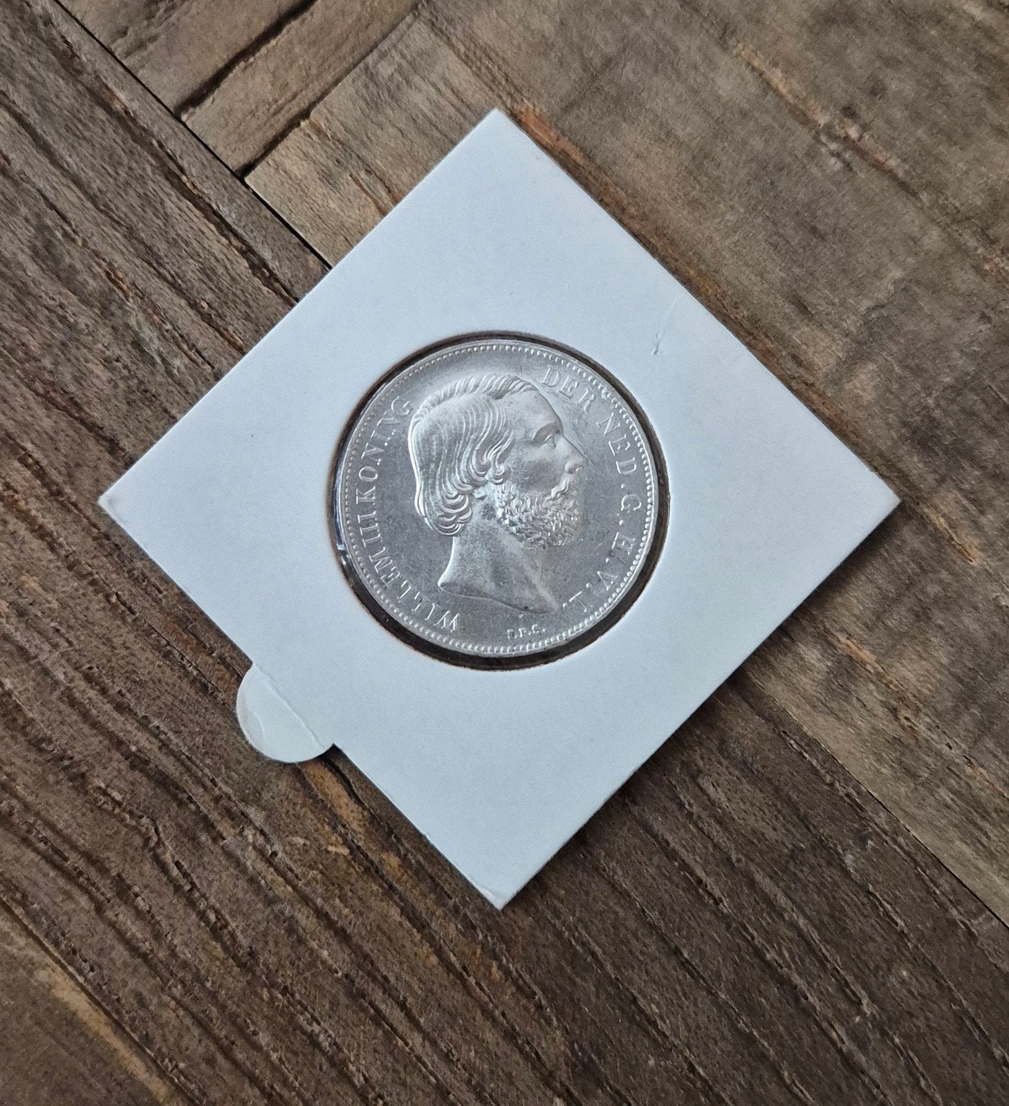 Zilveren 1 gulden munten uit 1858 en 1861, 1 gulden, Koning Willem III, Zilver, Ophalen of Verzenden