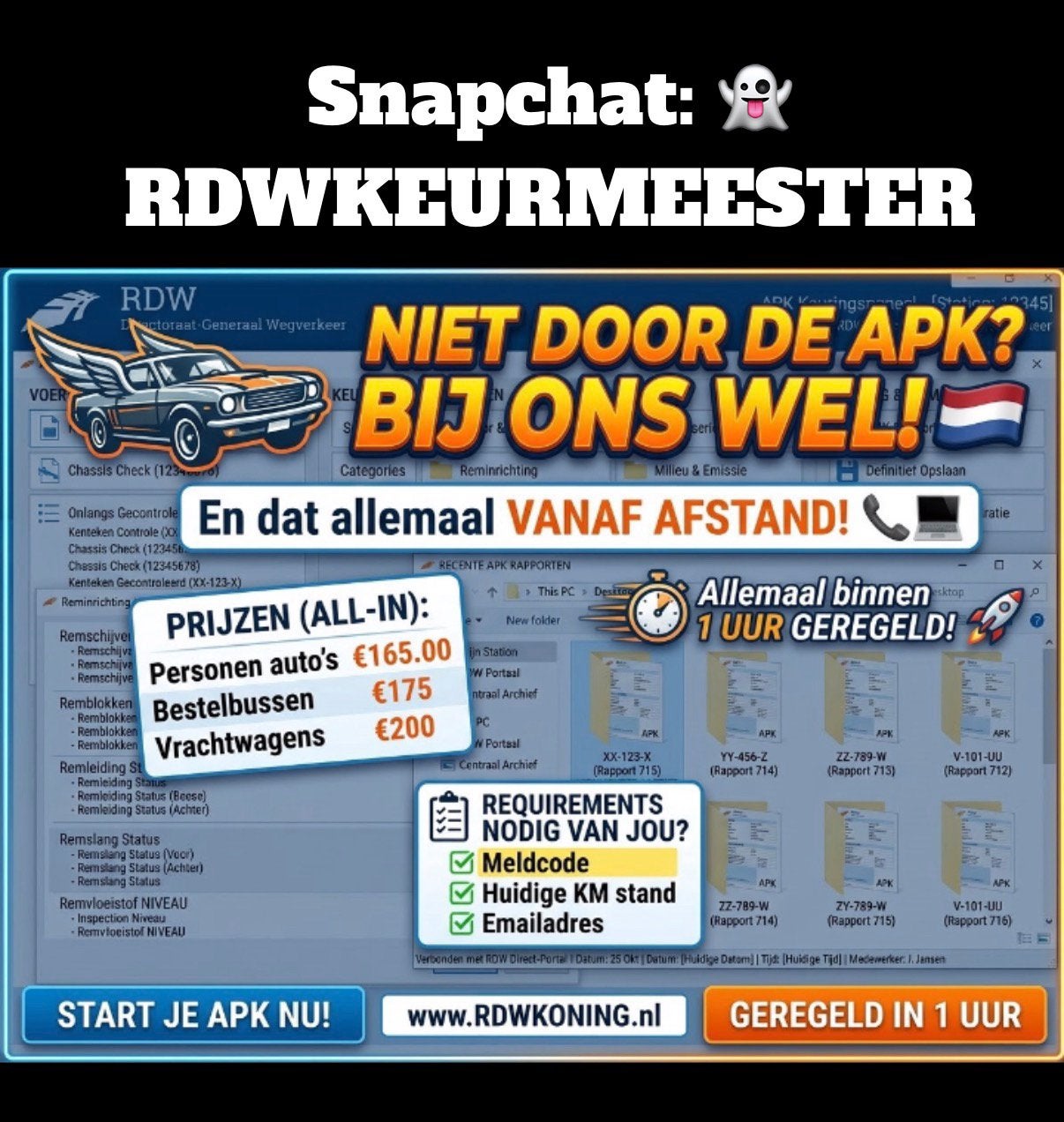 APK keuren zonder zeuren!, Auto diversen, Verzenden
