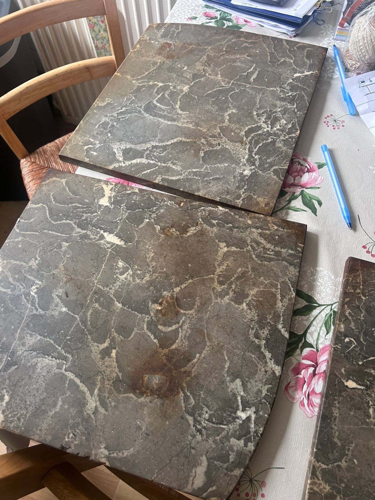 Marmeren tegels 3 stuks, Ophalen, 60 cm of meer, Zo goed als nieuw, Minder dan 5 m²