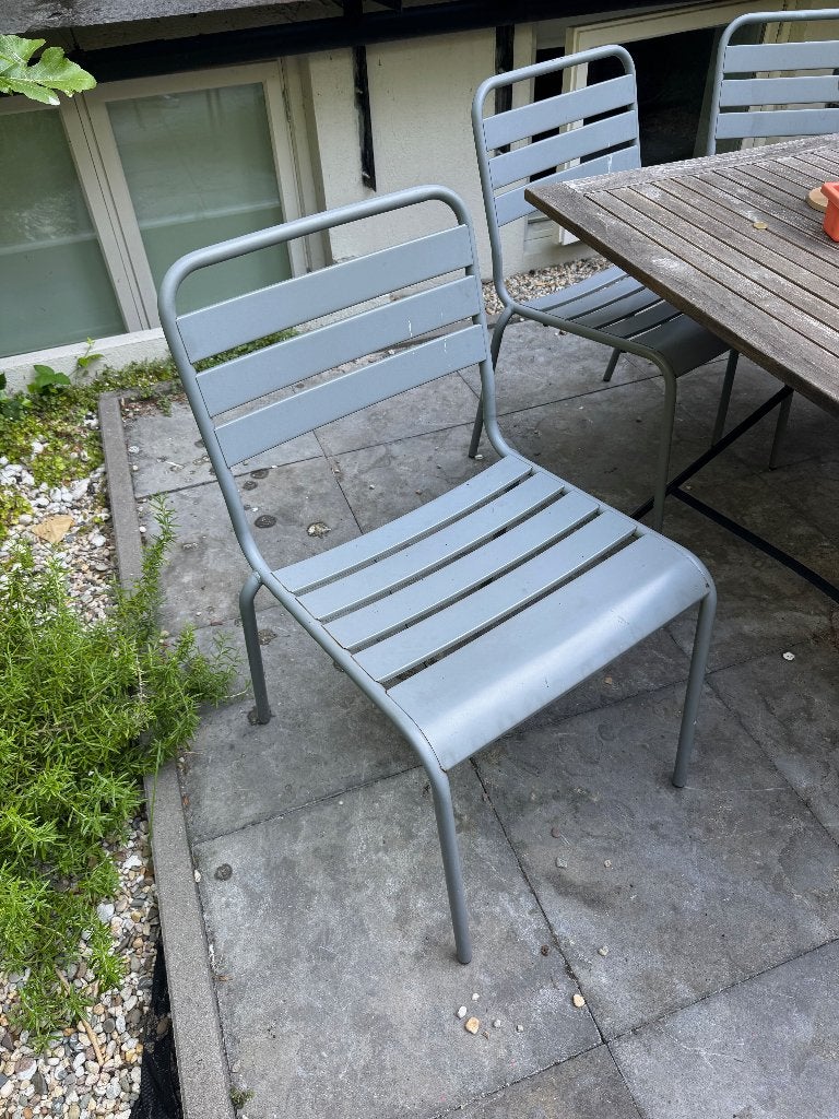 MaximaVida Tuinstoelen 6x (muisgrijs / metaal), Tuin en Terras, Ophalen, Gebruikt, Metaal, Stapelbaar