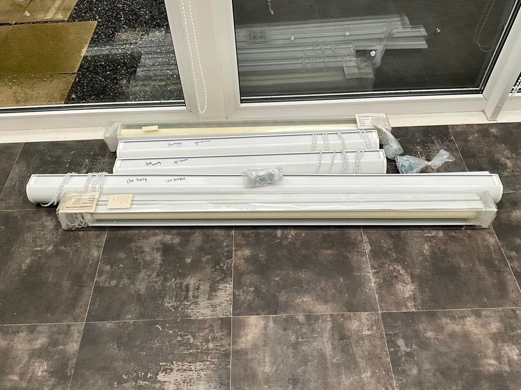 Duo rolgordijnen off white, Overige kleuren, Modern, 150 tot 200 cm, 50 tot 100 cm