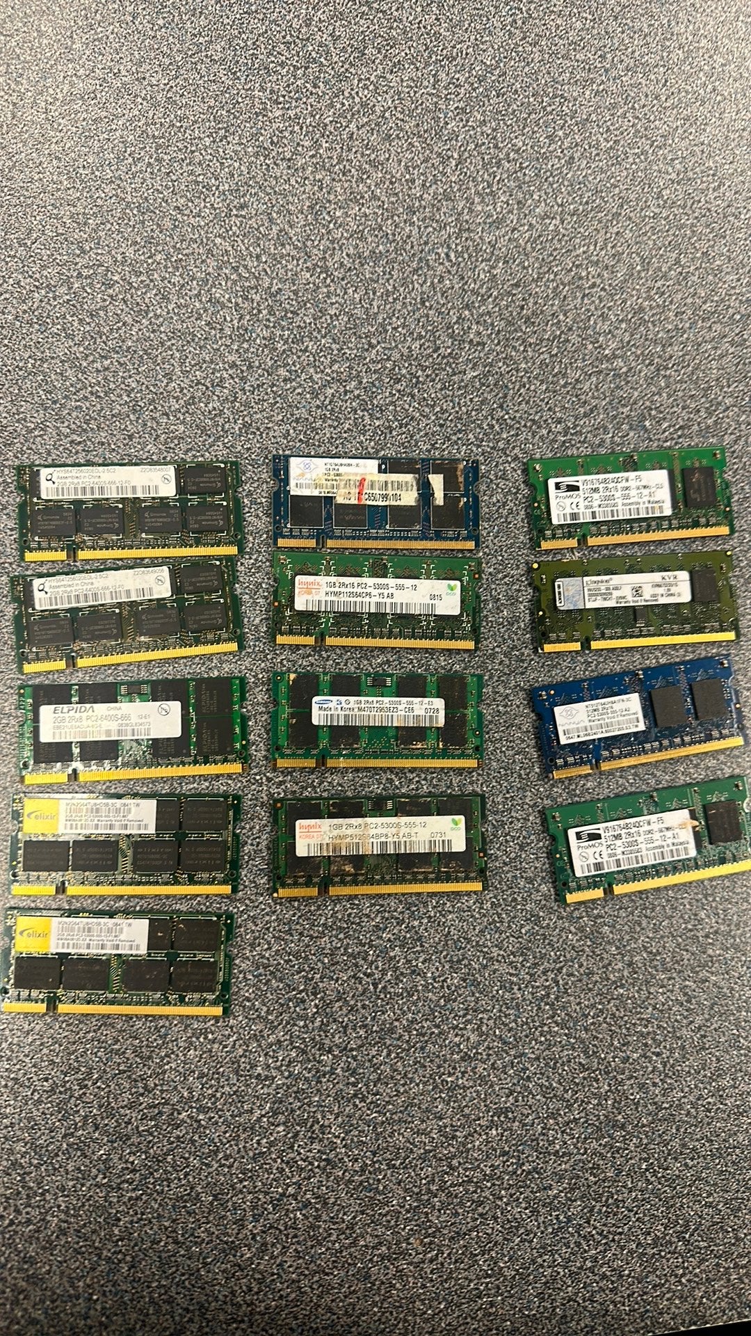 13x DDR2 RAM-geheugen voor laptop – PC2 – diverse capacite, Computers en Software, Ophalen of Verzenden, Zo goed als nieuw, DDR2
