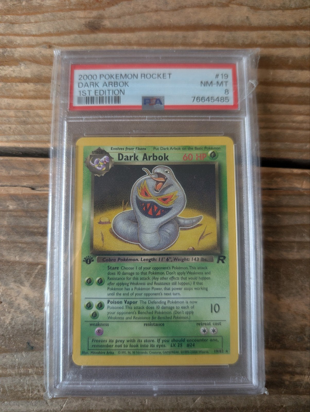 2000 Pokémon Rocket Dark Arbok 1st Edition PSA 8 NM-MT, Hobby en Vrije tijd, Verzamelkaartspellen | Pokémon, Ophalen of Verzenden