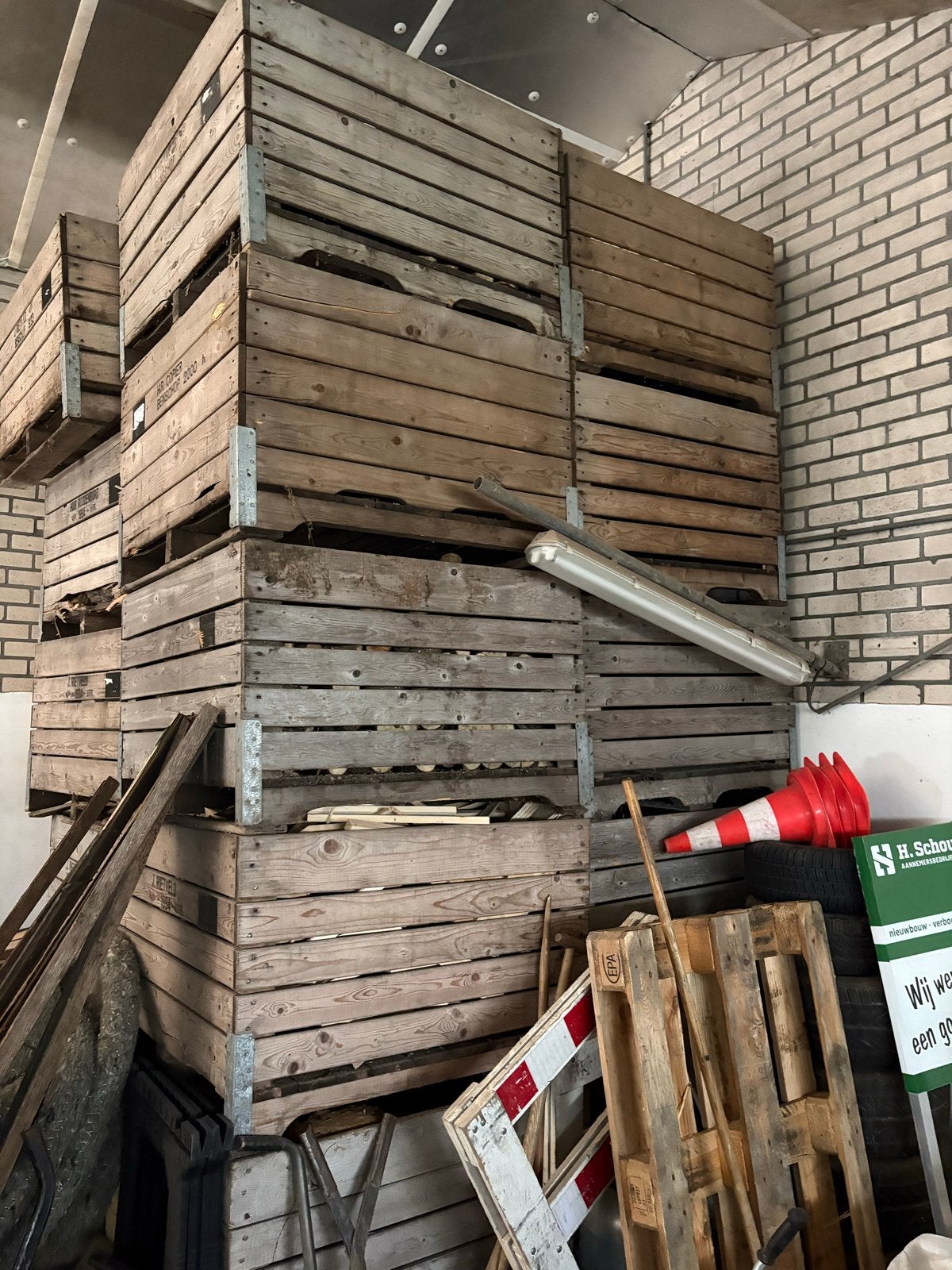 Grote partij houten kisten voor opslag of decoratie, Ophalen, Gebruikt, 100 tot 150 cm, 100 tot 125 cm