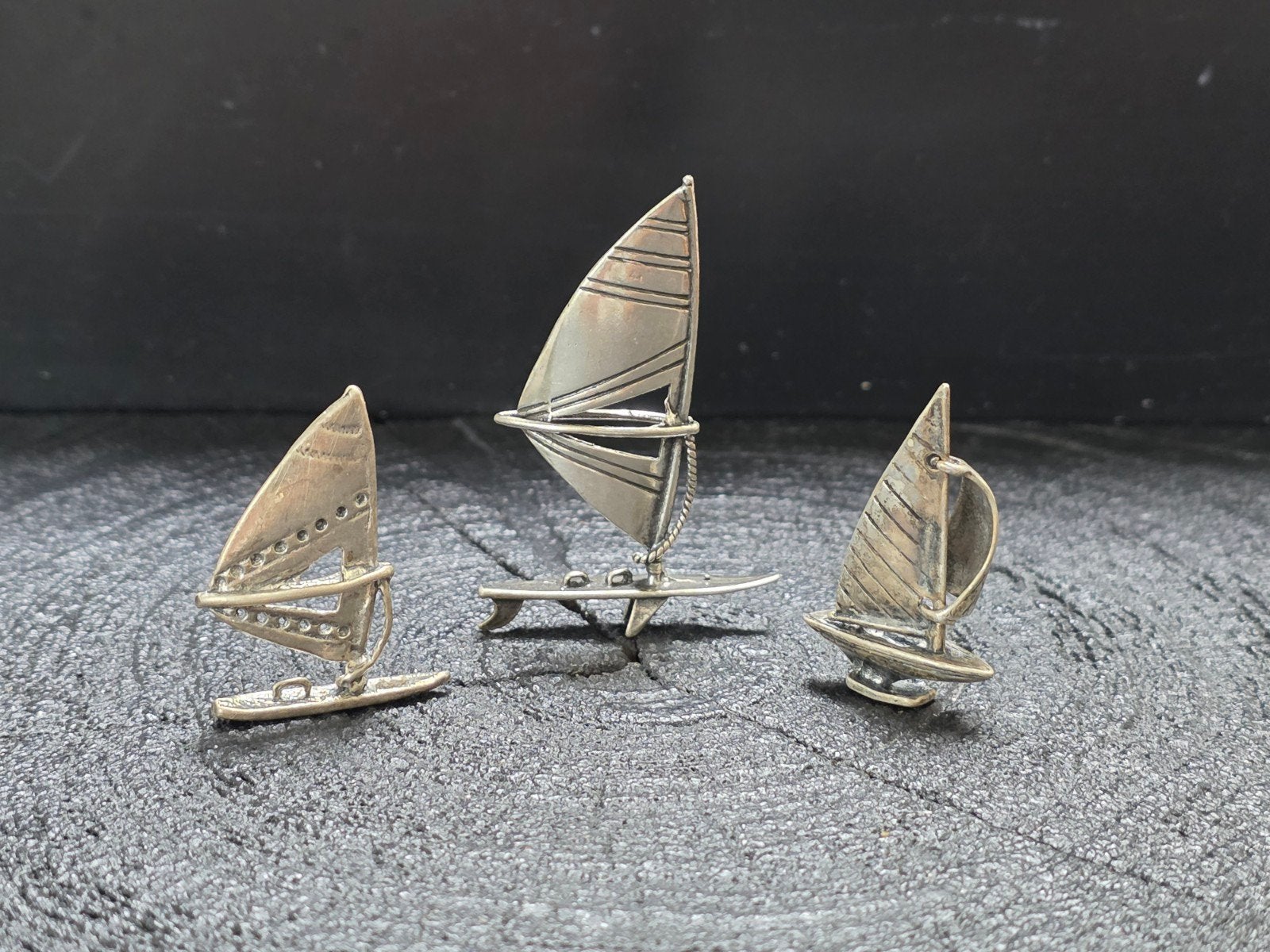 Zilveren Miniaturen 800 Gekeurd - Windsurfplankjes, Antiek en Kunst, Verzenden, Zilver
