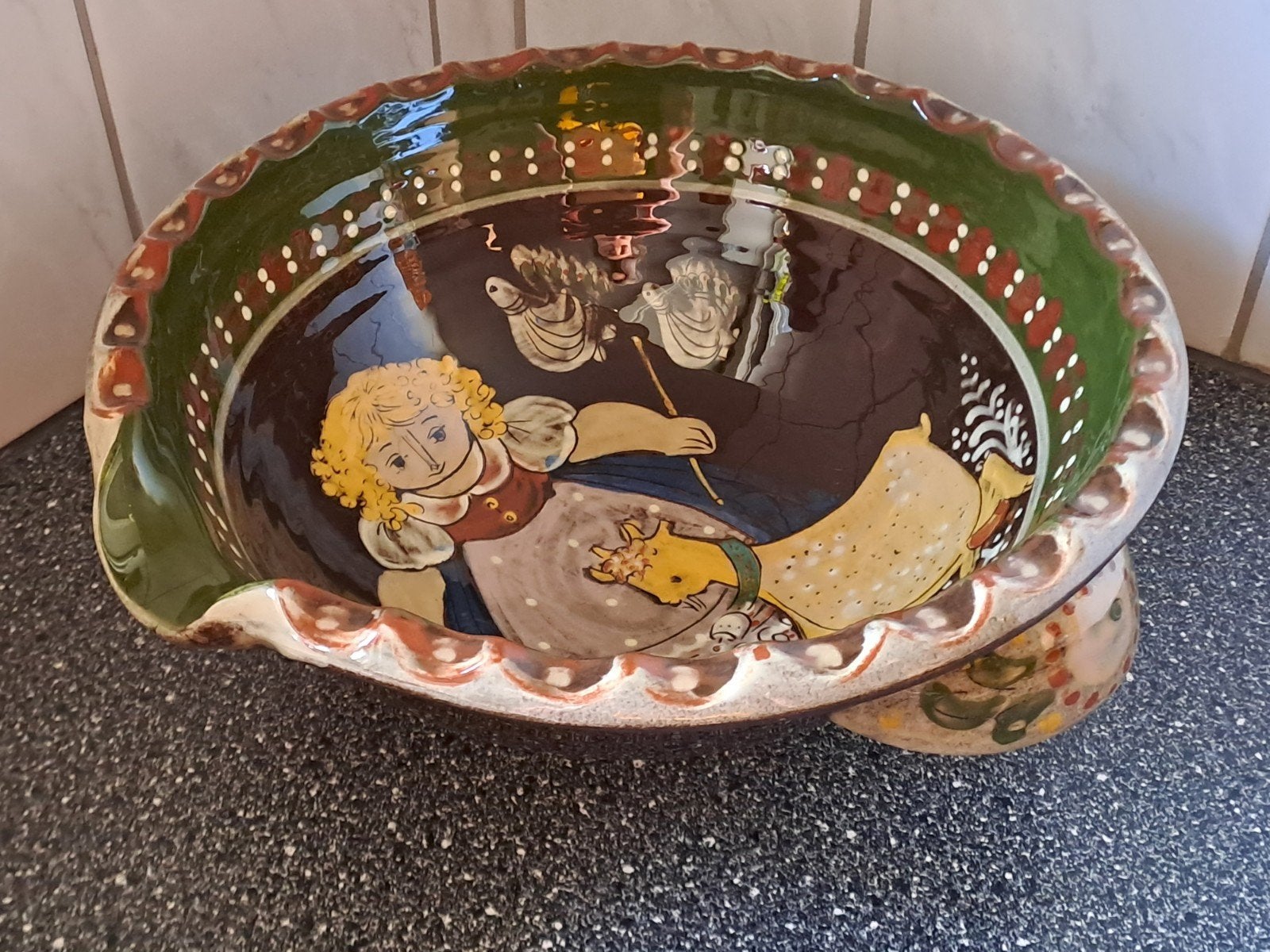 Fraaie vintage schaal Kohler Biel gemarkeerd, Ophalen of Verzenden