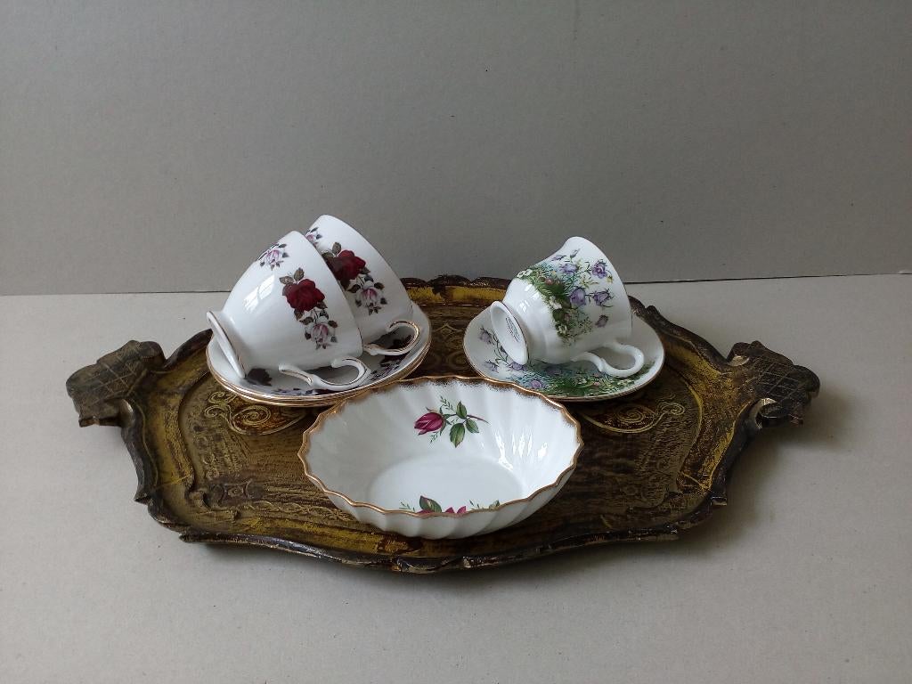 Vintage Bone China Kop/schotels/bonbonschaaltje.Pr.p/st., Ophalen of Verzenden