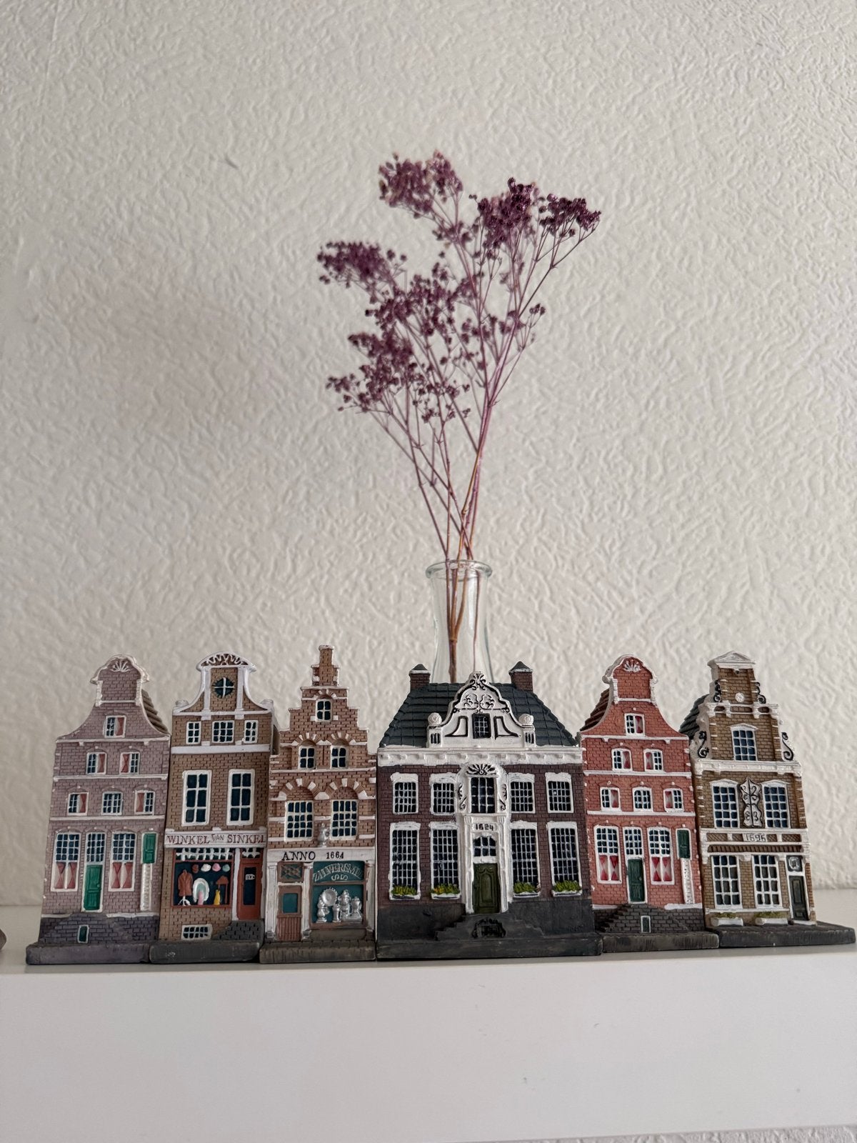 Set van 6 Amsterdamse grachtenpandjes, Huis en Inrichting, Meerkleurig, Ophalen of Verzenden, Steen/keramiek, Klassiek