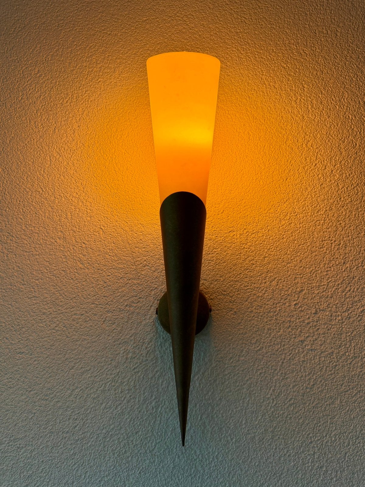 3 Massive wandlampen glas/brons, Gebruikt, E14 (klein), Ophalen of Verzenden, Glas