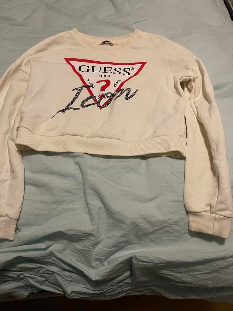 Guess Cropped Trui met Strass 'Icon' Logo, Ophalen of Verzenden, Gebruikt, Meisje, Trui of Vest
