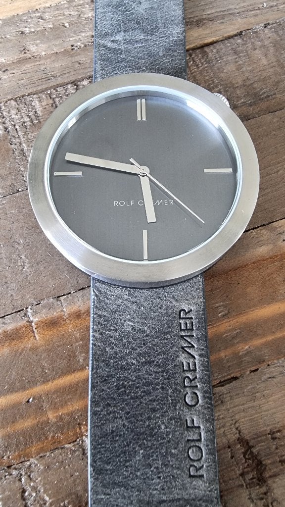 Horloge Rolf Cremer & Emporio Armani, Leer, Polshorloge, Zo goed als nieuw, Ophalen