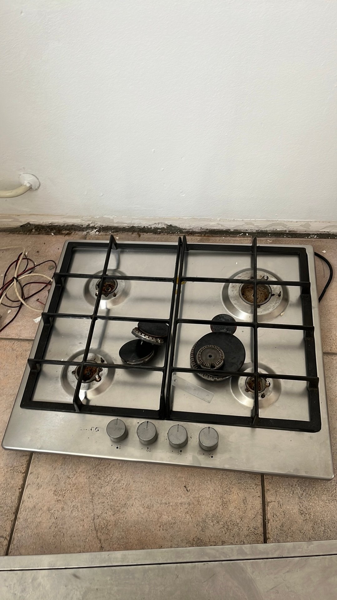 4 pits gas kookplaat, Ophalen, Zo goed als nieuw, Inbouw, Gas