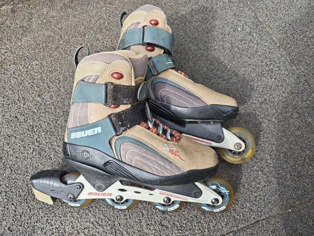 Skeelers mt 39 met beschermers, Ophalen, Gebruikt, Bauer, Inline skates 4 wielen