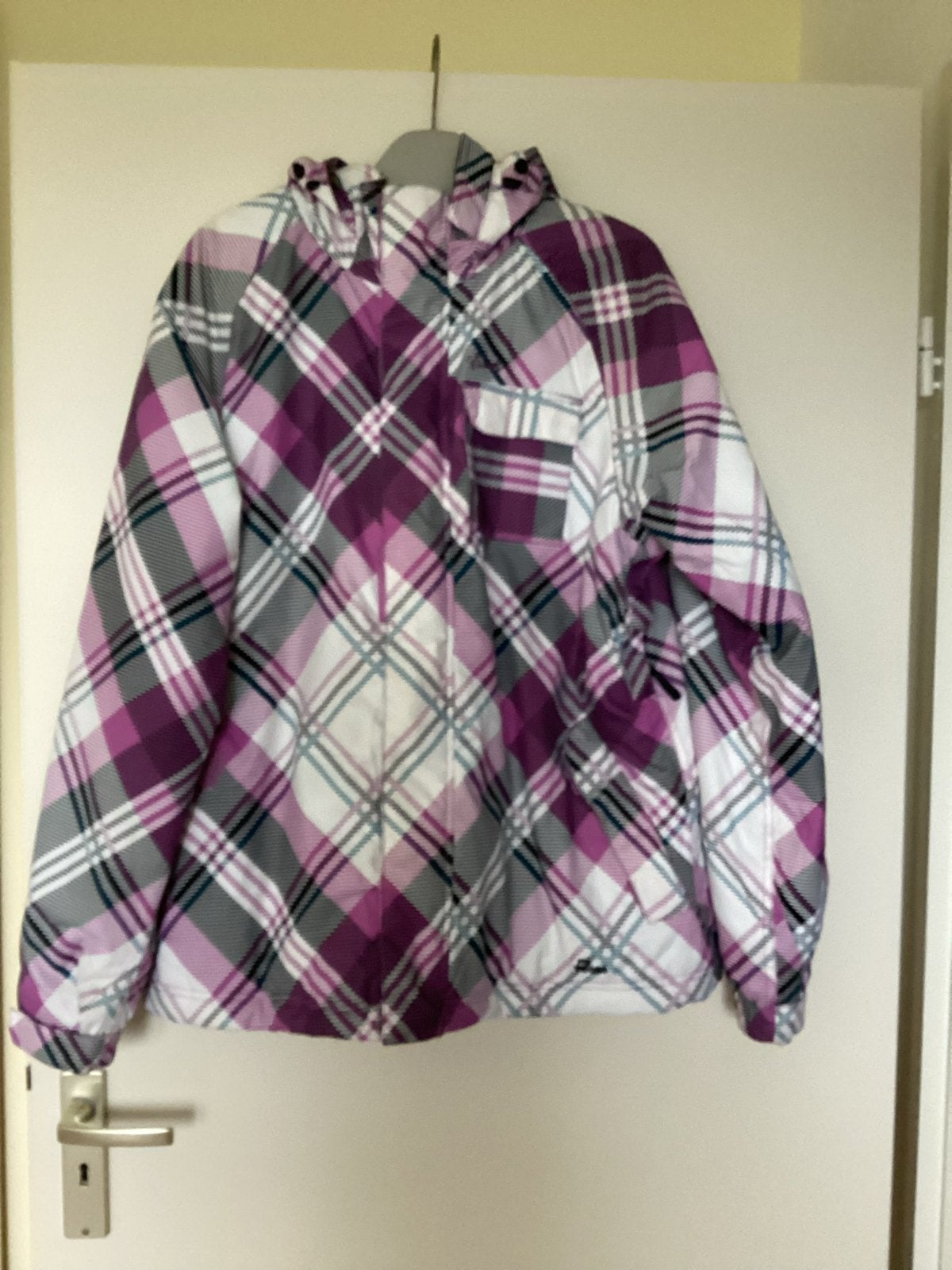 Protest ski-jas dames XXL - Geruit paars/wit, Ophalen of Verzenden, Zo goed als nieuw, Maat 46/48 (XL) of groter, Jack