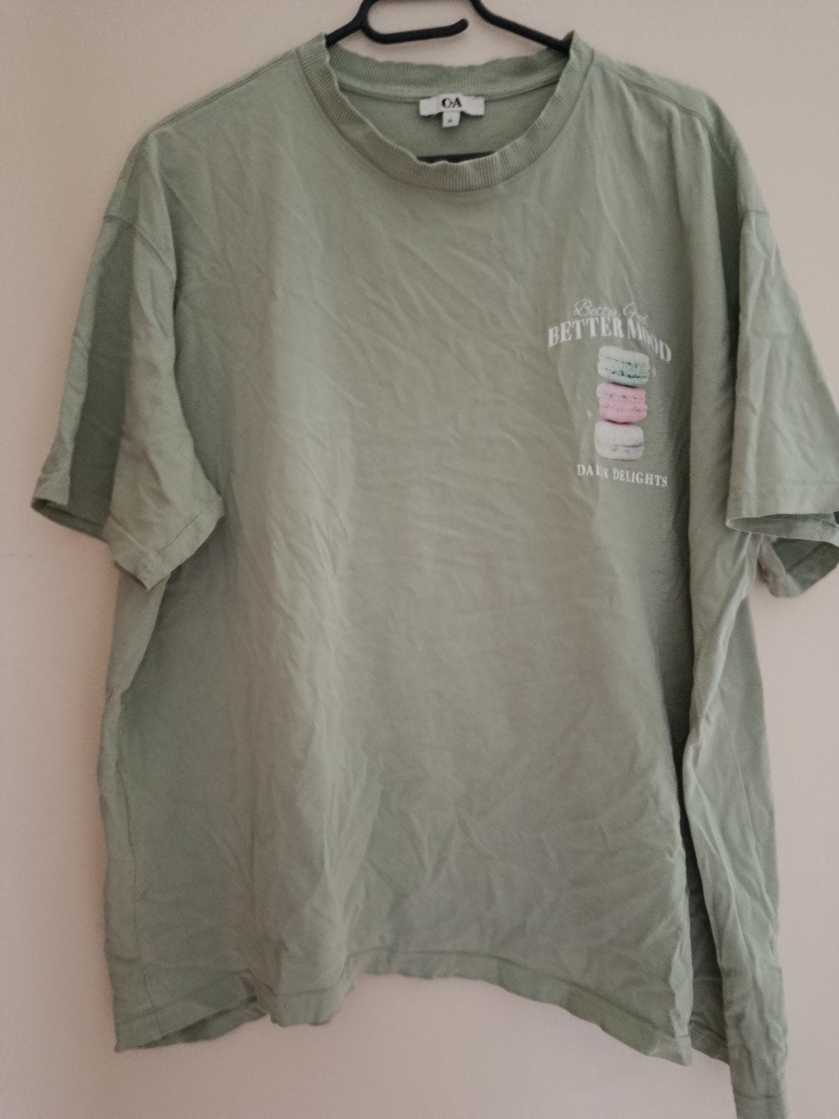 Leuk lichtgroen C&A T-shirt XL met macarons print, C&A, Ophalen of Verzenden