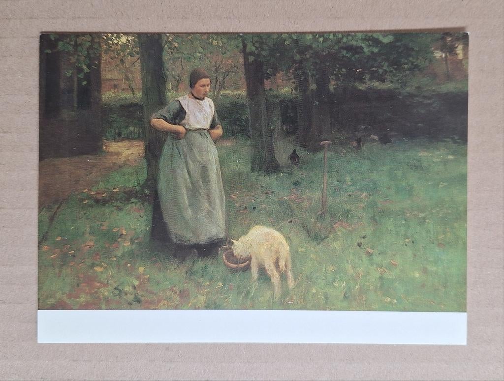 Anton Mauve - Vrouw met geitje in Laren., Ophalen of Verzenden, 1980 tot heden, Ongelopen, Overige thema's