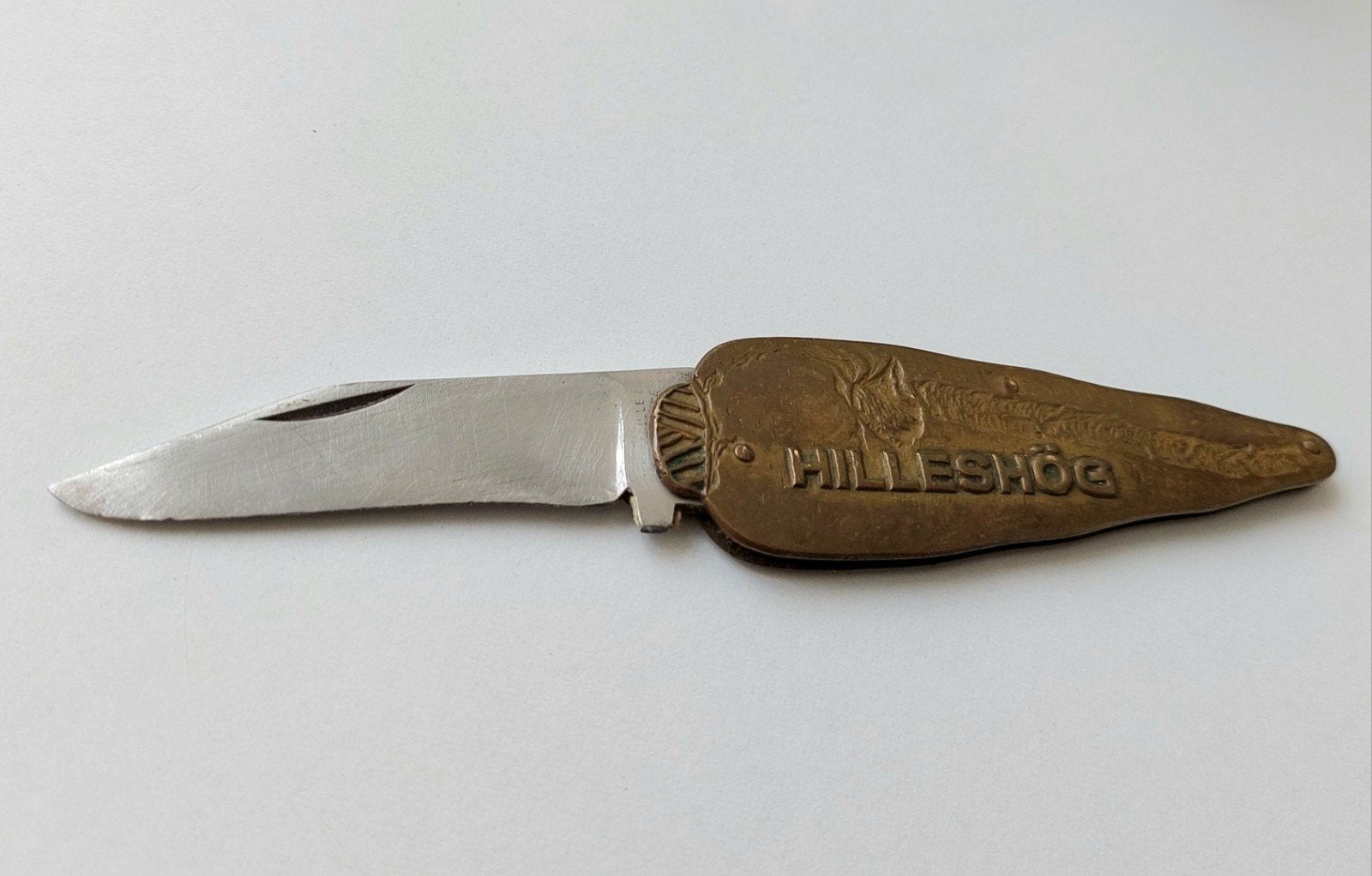 Oud zakmes met reclame voor Hilleshög suikerbietenverwerker., Antiek en Kunst, Ophalen of Verzenden