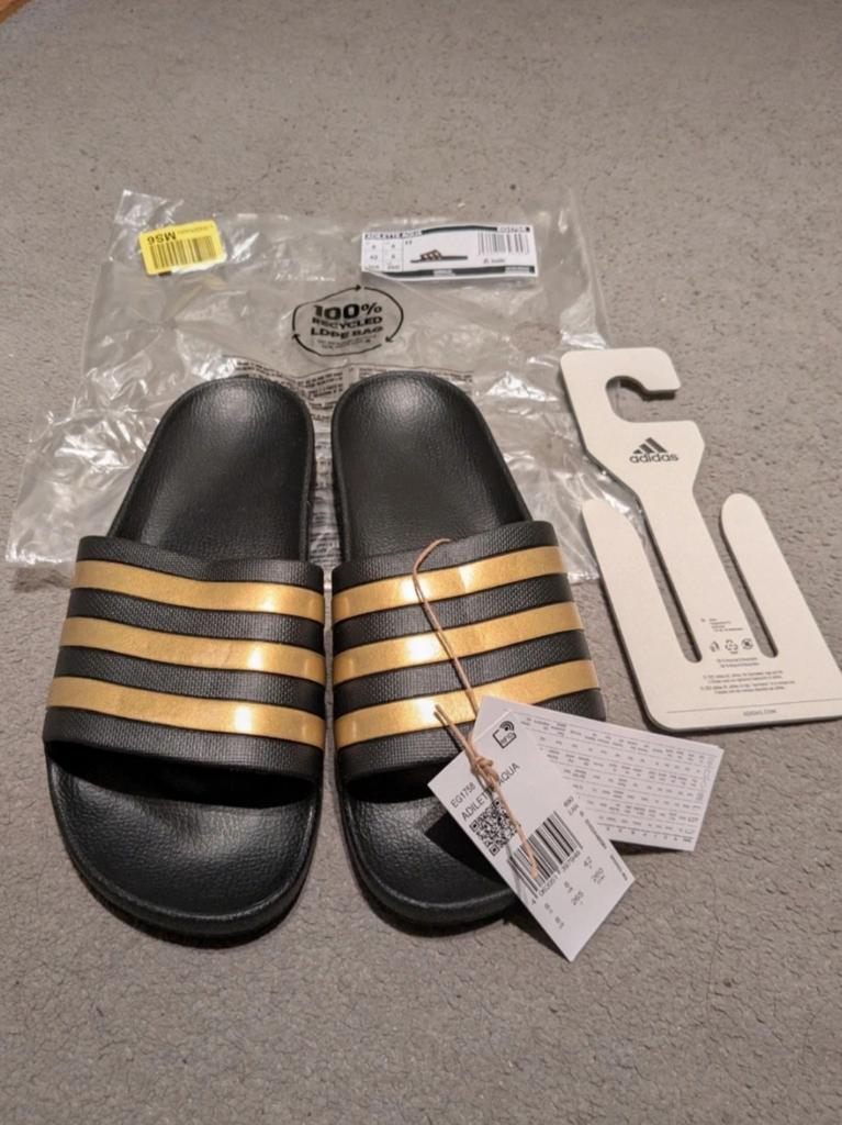 Adidas Adiltte Aqua Slippers, Zwart, Overige maten, Ophalen of Verzenden, Adidas