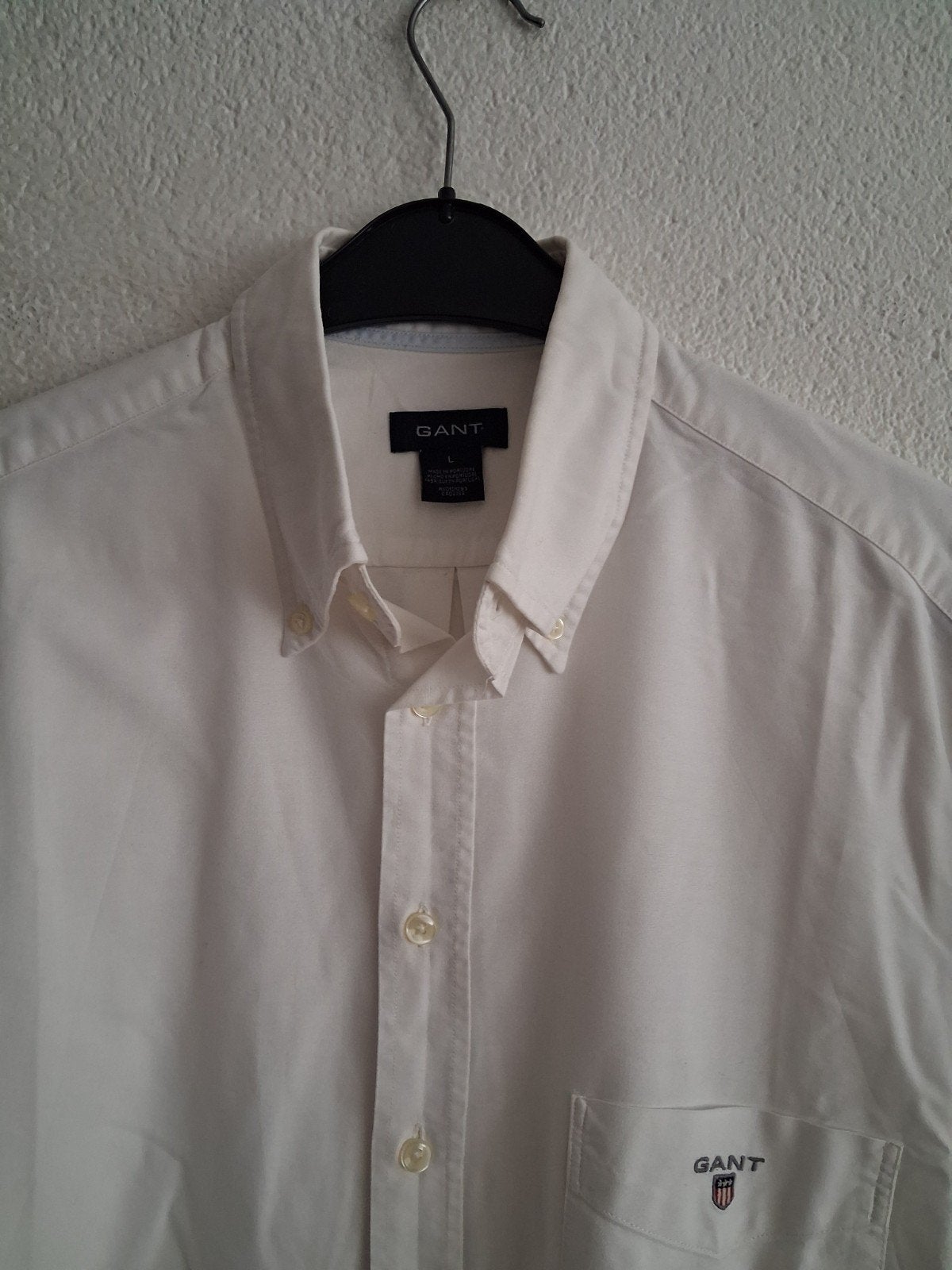 GANT Wit Overhemd Maat L, Ophalen of Verzenden, Zo goed als nieuw, Halswijdte 41/42 (L), Wit