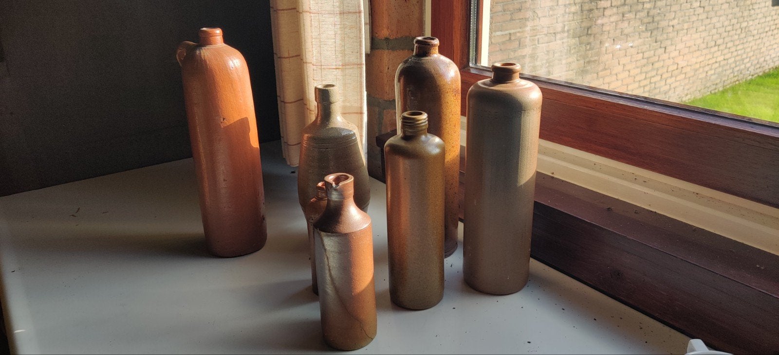 Set van 7 Antieke Aardewerken Flessen - Decoratief, Ophalen