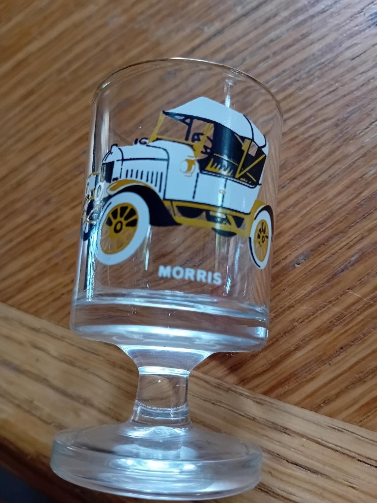 Morris Oldtimer borrelglas 7cm, Ophalen of Verzenden, Zo goed als nieuw, Bierglas