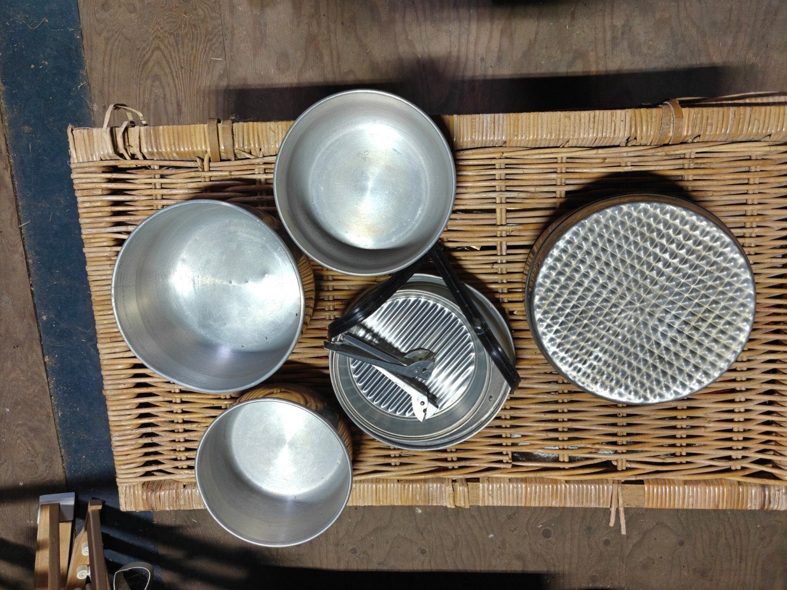 Twee keer Vintage aluminium pannenset, Ophalen of Verzenden, Gebruikt