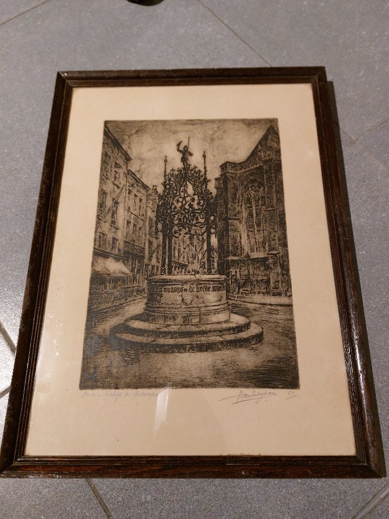 Litho Henri Van Peteghem    µ1n, Antiek en Kunst, Kunst | Litho's en Zeefdrukken, Ophalen