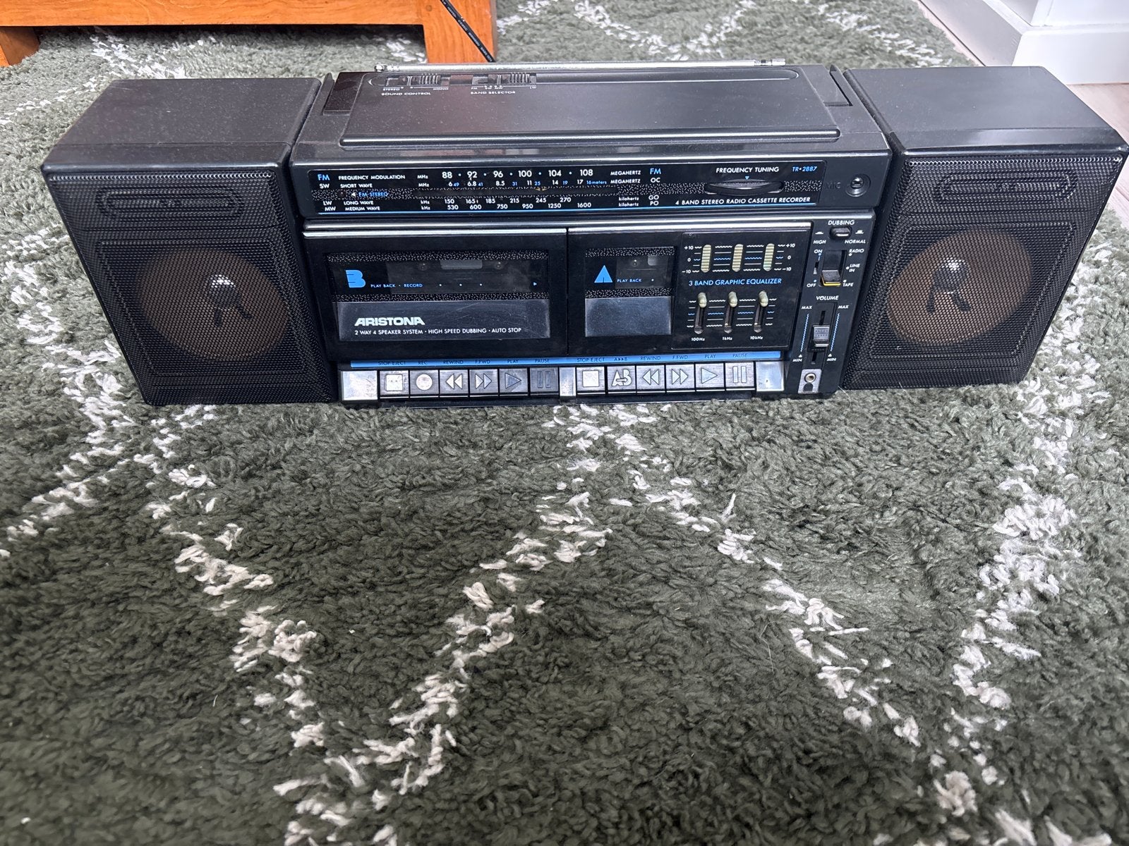 Vintage Aristona Boombox met Cassettedeck en Radio, Audio, Tv en Foto, Overige merken, Gebruikt, Cassettedeck, Draagbaar