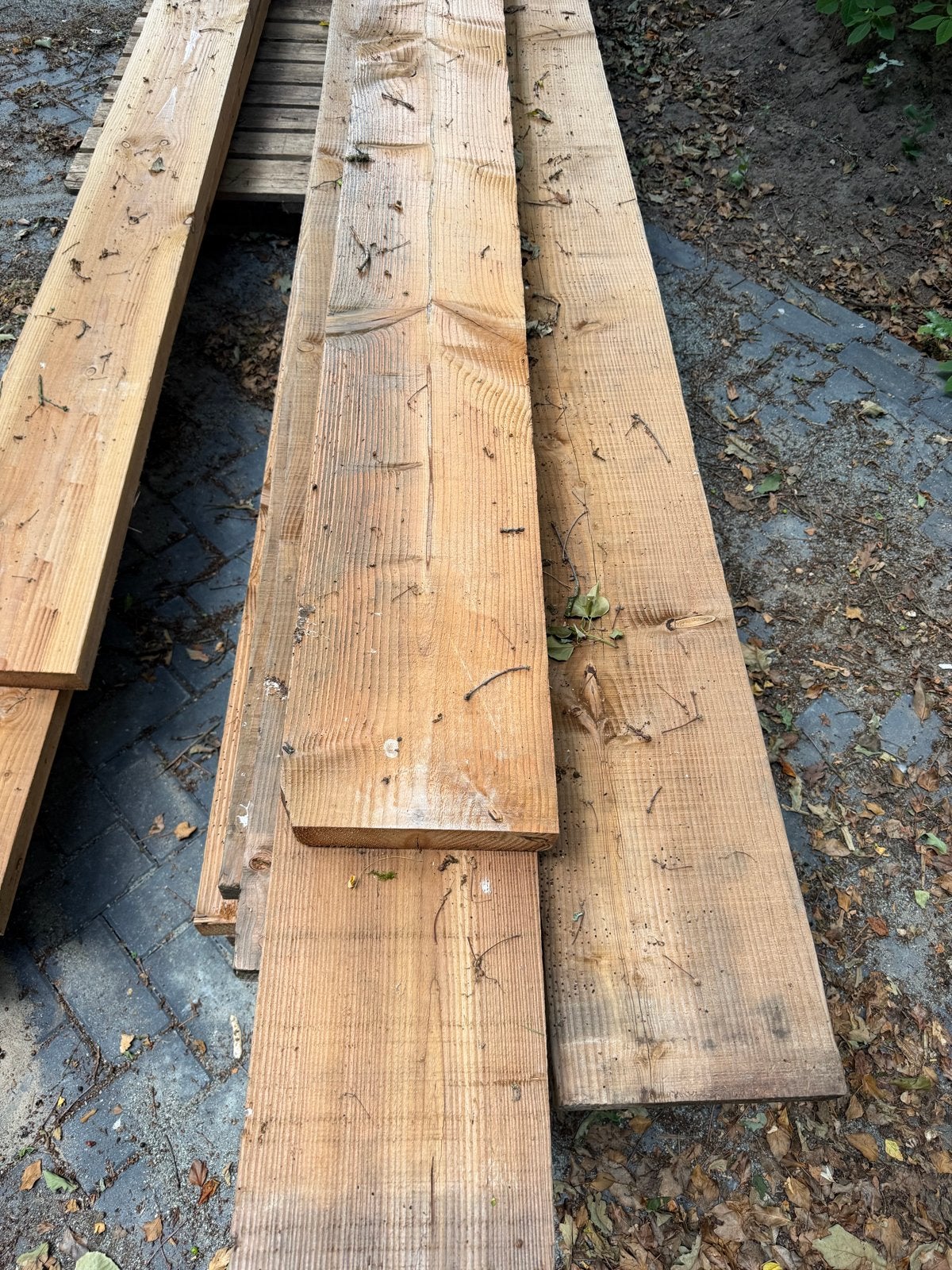 Douglas balken 5x25cm - 22 stuks van 4.50 meter, Gebruikt, Ophalen of Verzenden, Balk, Overige houtsoorten