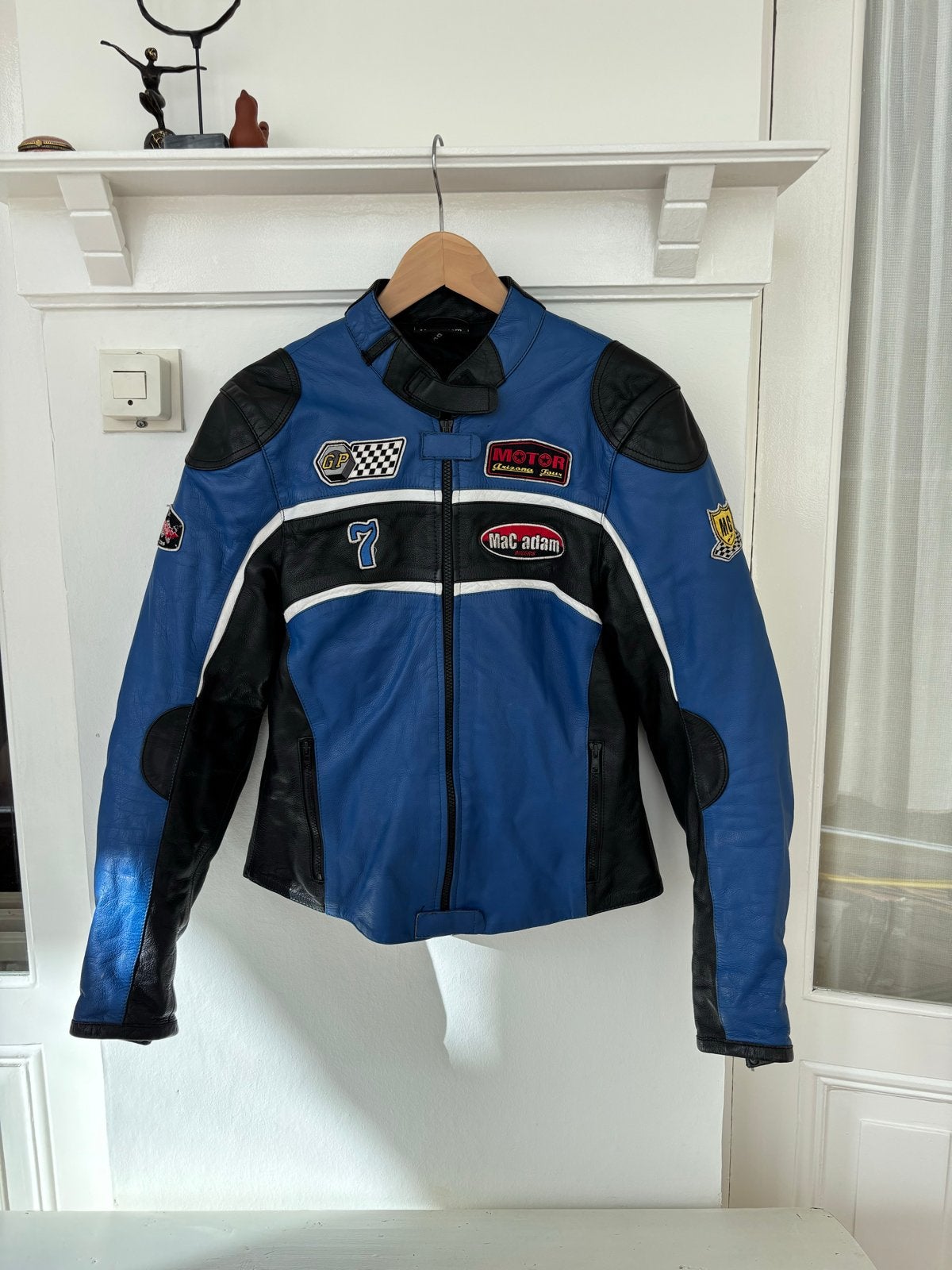 Dames Mac Adam Leren Motorjas - Blauw met uitneembare besche, Ophalen of Verzenden, Tweedehands, Dames, Jas | leer