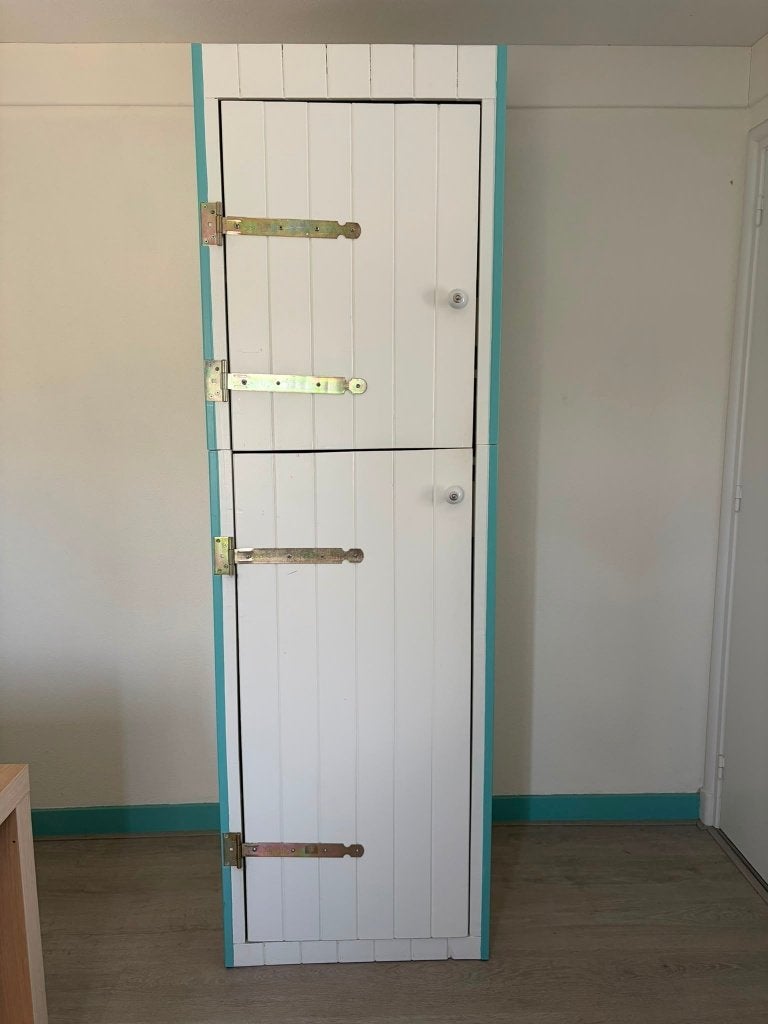 Kledingkast, Huis en Inrichting, Kasten | Kledingkasten, Ophalen, 200 cm of meer, 50 tot 100 cm, Grenenhout