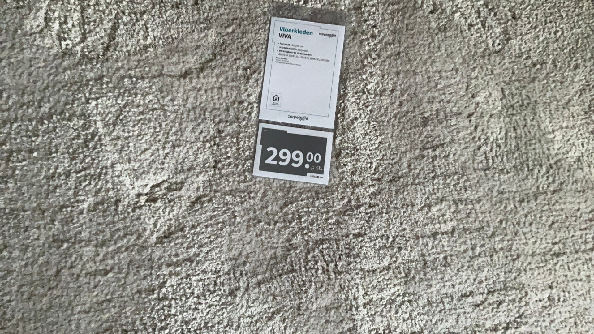 Nieuw Carpetright roomkleur vloerkleed Viva 1.60 bij 2.30 m, Huis en Inrichting, Stoffering | Tapijten en Kleden, Ophalen, Grijs