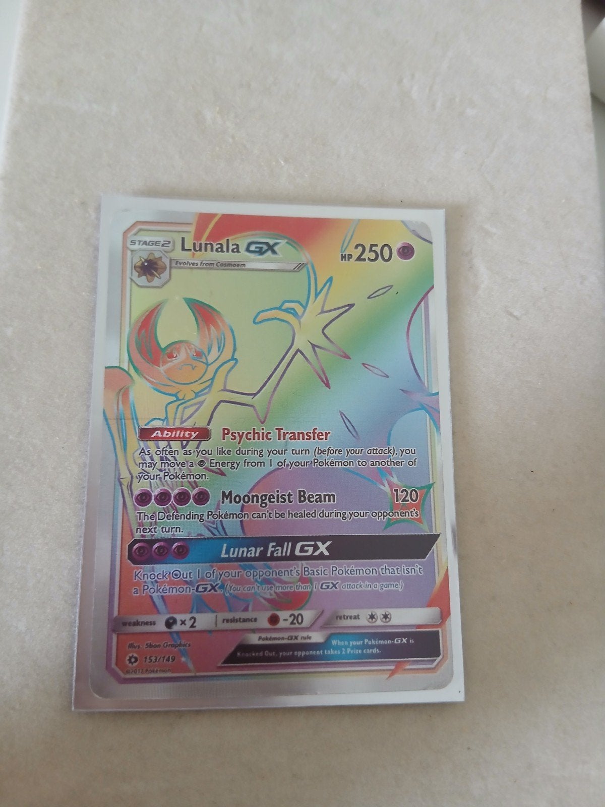 Lunala gx, Ophalen of Verzenden, Zo goed als nieuw, Losse kaart, Foil