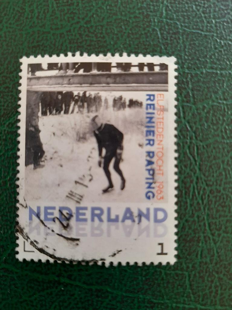 Persoonlijke postzegel Elfstedentocht 1963 Reinier Paping, Postzegels en Munten, Postzegels | Nederland, Verzenden, Gestempeld