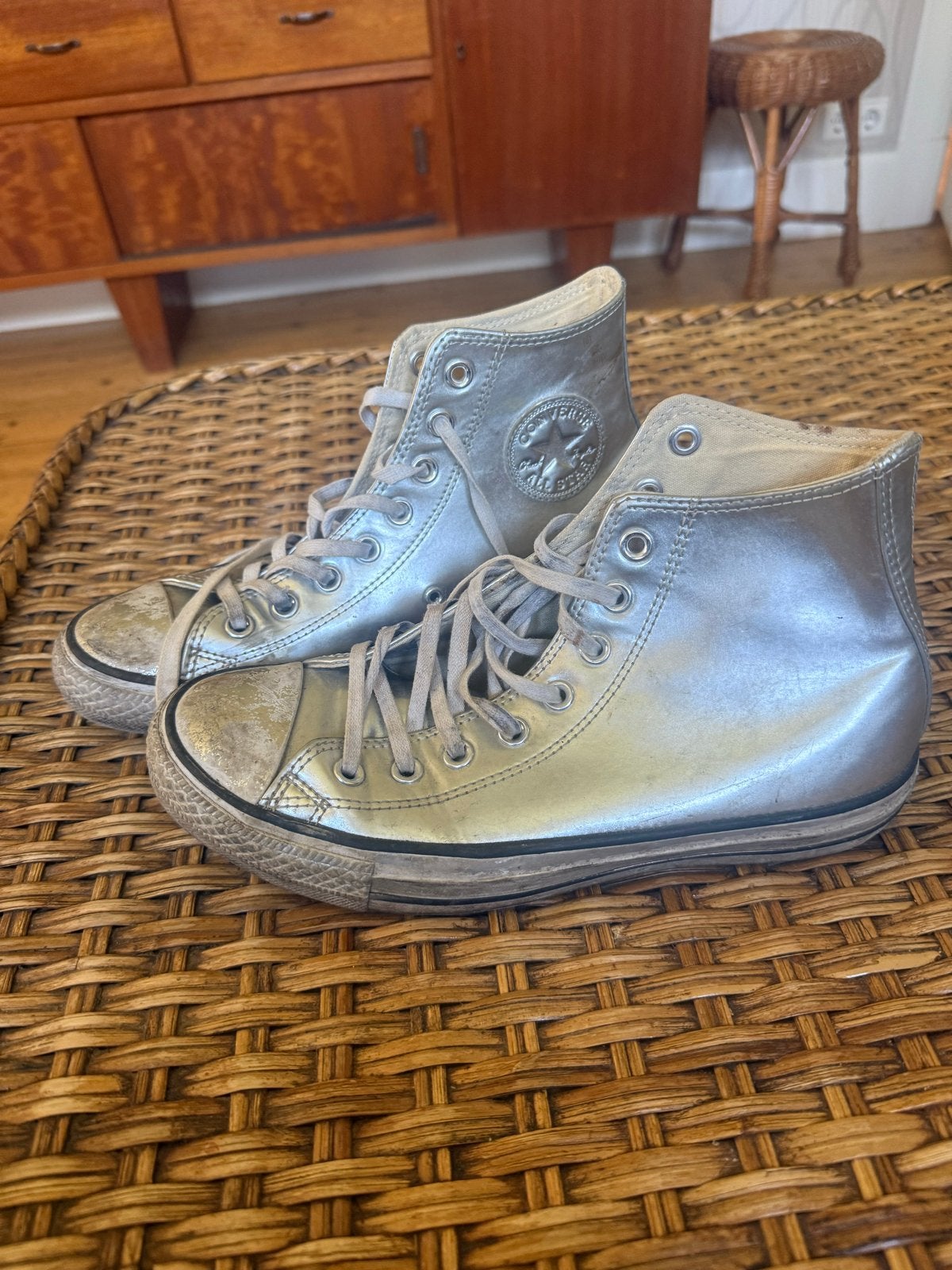 Zilveren All Stars Converse maat 40, Ophalen of Verzenden, Gedragen, Overige kleuren, Sneakers of Gympen
