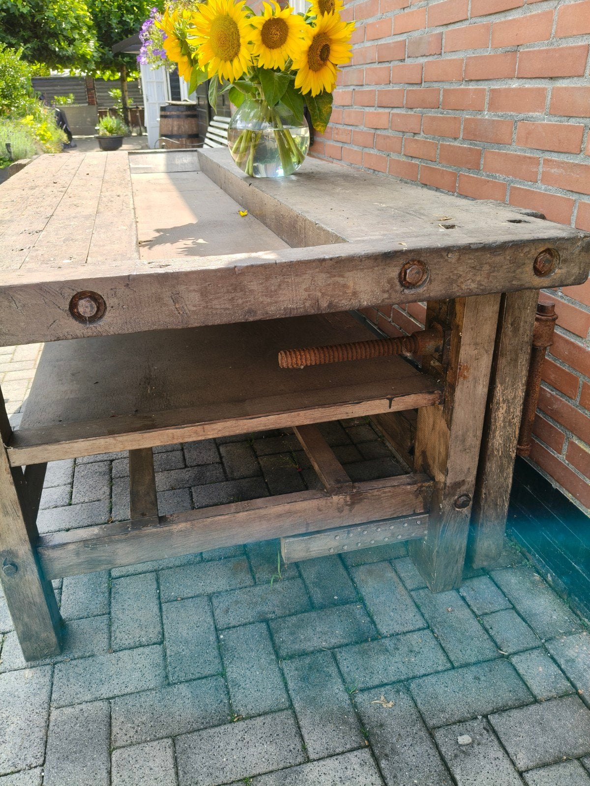 Oude Robuuste Werkbank. Gebruikt., Ophalen, Gebruikt, 170 cm of meer